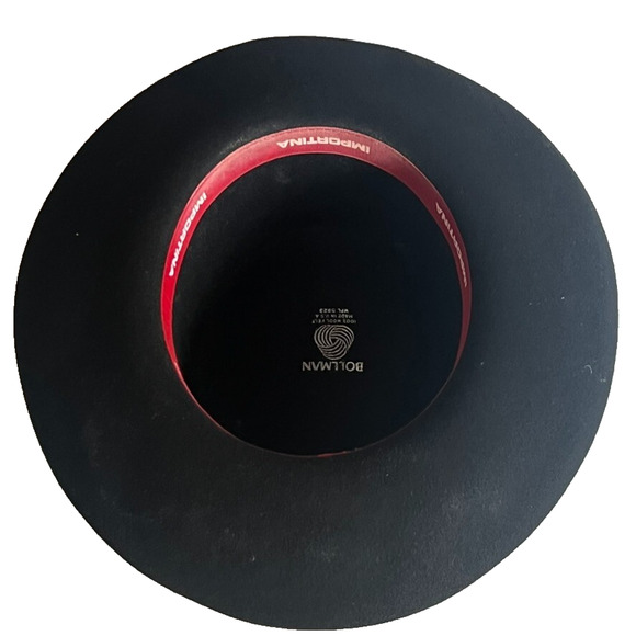 IMPORTINA Dollman Hat Womens Black Roll Up Edge Wool Leather Feathers Trim Vtg - Picture 10 of 13